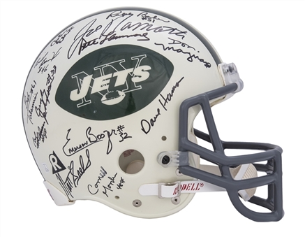 1968/69 Super Bowl III Champion New York Jets Team Signed Helmet With 26 Signatures Includes MVP Joe Namath (Steiner COA)